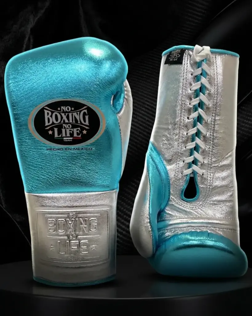 Boxing Gloves Aqua Silver 